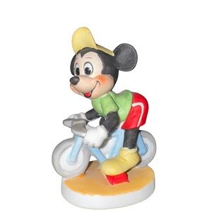 “Mickey Mouse on a Bicycle” Vintage ceramic figurine ©️Walt Disney Productions